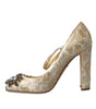 Escarpins Mary Jane Dolce & Gabbana en jacquard doré et cristal