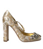 Escarpins Mary Jane Dolce & Gabbana en jacquard doré et cristal