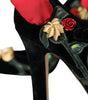 Dolce & Gabbana Black Roses Crystal Brooch Mary Jane Shoes
