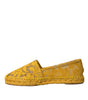 Dolce & Gabbana Yellow Taormina Lace Espadrille Loafers Flats Shoes