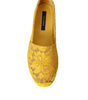Dolce & Gabbana Yellow Taormina Lace Espadrille Loafers Flats Shoes