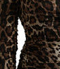 Dolce & Gabbana Brown Leopard Print Bodycon V-neck Midi Dress