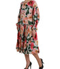 Dolce & Gabbana Multicolor Floral CottonAline Pleated Dress
