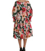Dolce & Gabbana Multicolor Floral CottonAline Pleated Dress