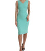 Dolce & Gabbana Green Viscose Sleeveless Bodycon Midi Dress