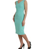 Dolce & Gabbana Green Viscose Sleeveless Bodycon Midi Dress