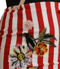 Dolce & Gabbana Red White Floral Sleeveless Sheath Midi Dress