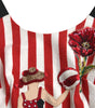 Dolce & Gabbana Red White Floral Sleeveless Sheath Midi Dress