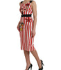 Dolce & Gabbana Red White Floral Sleeveless Sheath Midi Dress