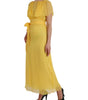 Dolce & Gabbana Yellow Silk Sheath Belted Long Maxi Dress