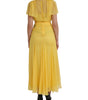 Dolce & Gabbana Yellow Silk Sheath Belted Long Maxi Dress