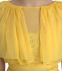 Dolce & Gabbana Yellow Silk Sheath Belted Long Maxi Dress
