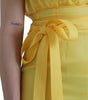 Dolce & Gabbana Yellow Silk Sheath Belted Long Maxi Dress