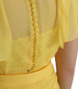 Dolce & Gabbana Yellow Silk Sheath Belted Long Maxi Dress