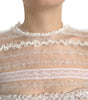 Dolce & Gabbana White Nylon Sheer Tiered Lace Maxi Dress