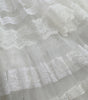 Dolce & Gabbana White Nylon Sheer Tiered Lace Maxi Dress