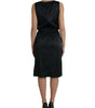 Dolce & Gabbana Black Polyester Lace Trim Sheath Midi Dress