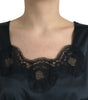 Dolce & Gabbana Black Polyester Lace Trim Sheath Midi Dress