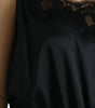 Dolce & Gabbana Black Polyester Lace Trim Sheath Midi Dress