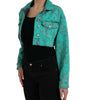 Dolce & Gabbana Green Cotton Tie Dye Cropped Cropped Denim Jacket
