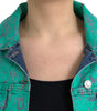 Dolce & Gabbana Green Cotton Tie Dye Cropped Cropped Denim Jacket
