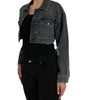 Dolce & Gabbana Dark Gray Cotton Stretch Cropped Denim Jacket