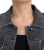 Dolce & Gabbana Dark Gray Cotton Stretch Cropped Denim Jacket