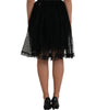 Dolce & Gabbana Black Nylon Lace Trim High Waist A-line Skirt