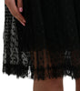 Dolce & Gabbana Black Nylon Lace Trim High Waist A-line Skirt