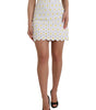 Dolce & Gabbana White Floral A-line Mini Skirt
