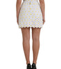 Dolce & Gabbana White Floral A-line Mini Skirt