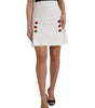 Dolce & Gabbana White Floral Brocade Embellished Mini Skirt