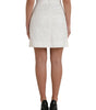 Dolce & Gabbana White Floral Brocade Embellished Mini Skirt
