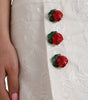 Dolce & Gabbana White Floral Brocade Embellished Mini Skirt