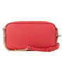 Burberry Small Red Pebbled Leather Elongated Camera Crossbody Bag Purse