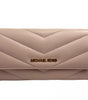 Grand portefeuille à trois volets en cuir matelassé Jet Set Travel de Michael Kors, blush poudre
