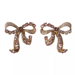 Dolce &amp; Gabbana Nœud en laiton doré et cristal rose transparent Fiocchi Noël