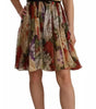 Dolce & Gabbana Beige Floral Sleeveless Round Neck Mini Dress