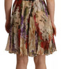 Dolce & Gabbana Beige Floral Sleeveless Round Neck Mini Dress