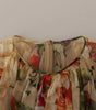 Dolce & Gabbana Beige Floral Sleeveless Round Neck Mini Dress