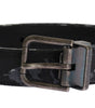 Dolce & Gabbana Black Cayman Linen Leather Belt