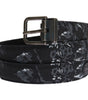 Dolce & Gabbana Black Cayman Linen Leather Belt