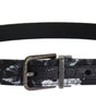 Dolce & Gabbana Black Cayman Linen Leather Belt