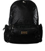 Dolce & Gabbana Black Patent Leather Logo Plaque Backpack Bag