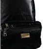 Dolce & Gabbana Black Patent Leather Logo Plaque Backpack Bag