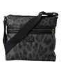 Dolce & Gabbana Gray Leopard PVC Leather Messenger Cross Body Bag
