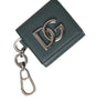 Dolce & Gabbana Green Leather DG Logo Keyring Coin Purse Keyring Wallet