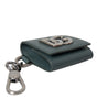 Dolce & Gabbana Green Leather DG Logo Keyring Coin Purse Keyring Wallet