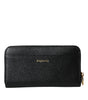 Dolce & Gabbana Black Blue Leather #DGFAMILY Zipper Continental Men Wallet