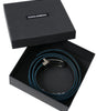 Dolce & Gabbana Blue Velvet Leather Silver Metal Buckle Belt